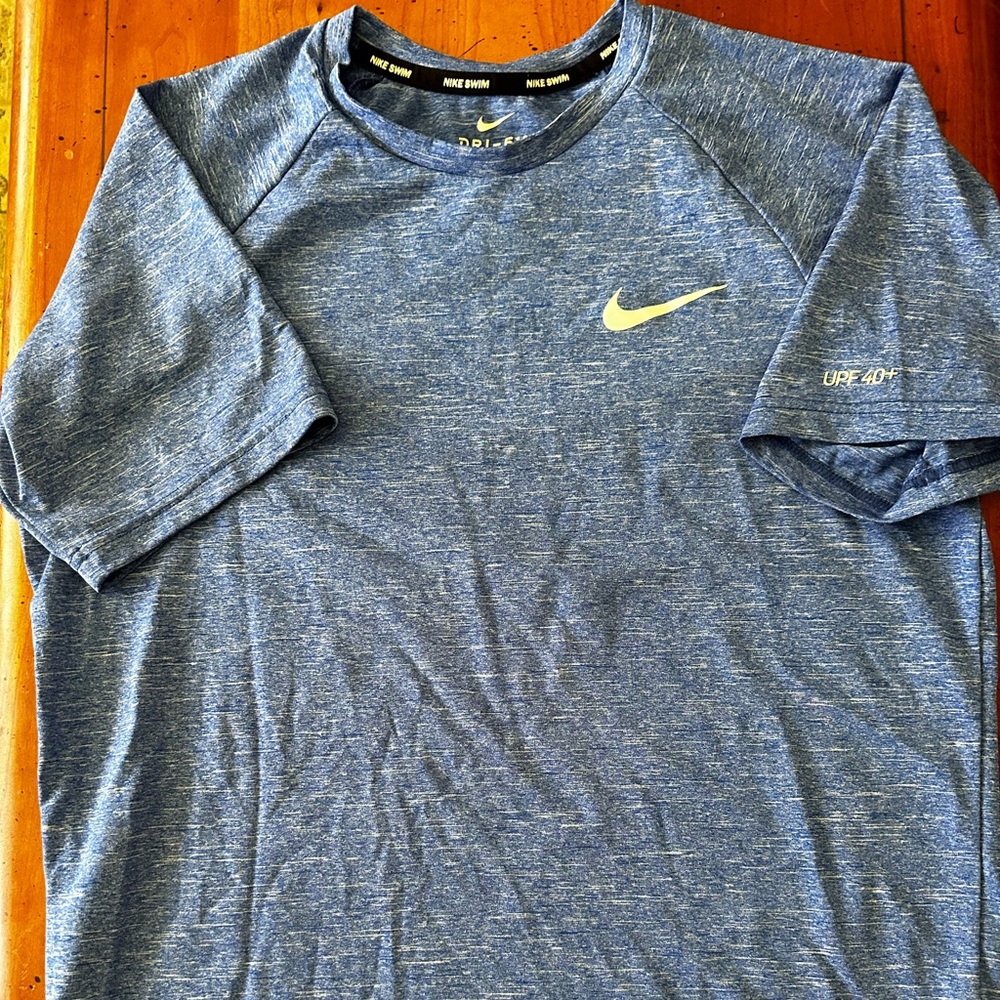 Nike Swim UPF 40 Men's Heathered Blue Tee